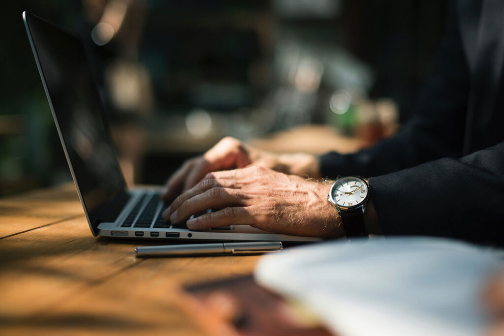 Person using a laptop